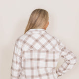 Thread & Supply Tullis Fleece Plaid Shacket for Women in White