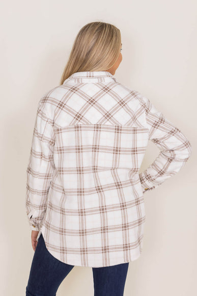 Thread & Supply Tullis Fleece Plaid Shacket for Women in White
