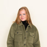 Thread and Supply Auria Trucker Jacket for Women in Green
