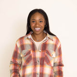 Thread & Supply Chandler Plaid Shacket for Women in Pink 