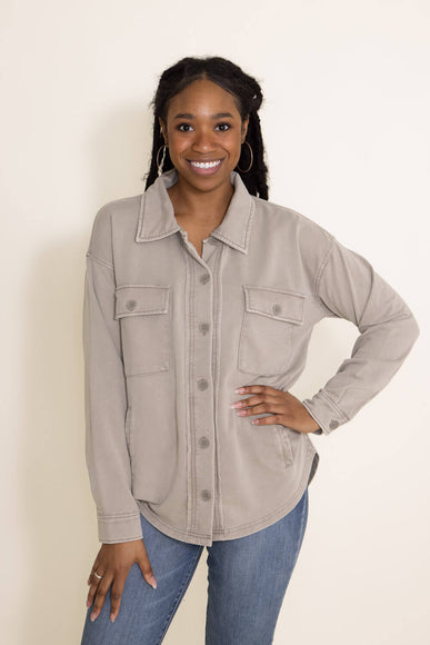 Thread & Supply Cyrus Shacket for Women in Moss Grey