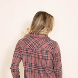 Thread & Supply Lewis Button Up Shirt for Women in Pink Plaid
