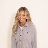 Thread & Supply Lewis Button Up Shirt for Women in Khaki Grey