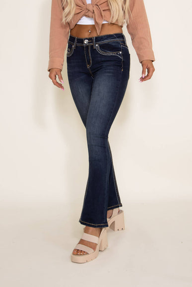 True Luck Random Stitched Bootcut Jeans for Women