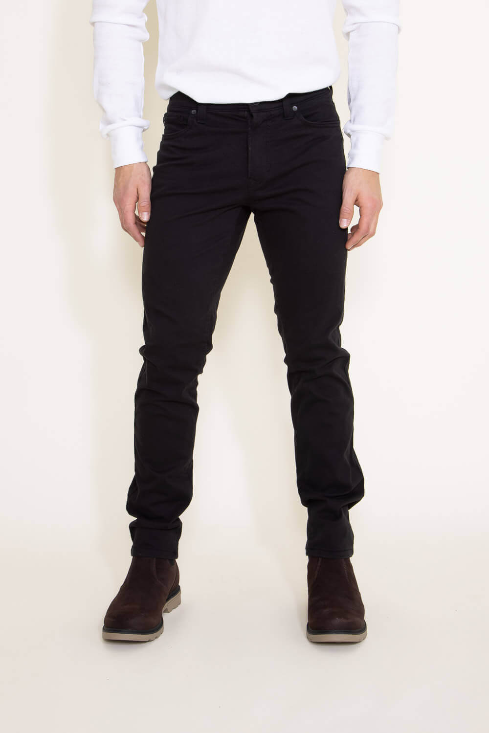 Union Five-Pocket Comfort Twill Pants for Men in Black