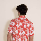 WearFirst Wanderer Palms Button Down Shirt for Men in Coral | K017A-PALMS