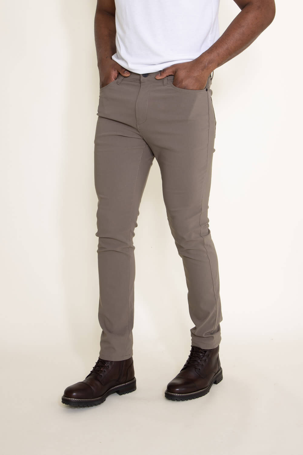 Weatherproof Vintage Faille Performance Pants for Men in Mushroom Brow Glik s