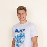 Brew City Apparel Busch Latte Six Pack T-Shirt for Men in Ash Grey