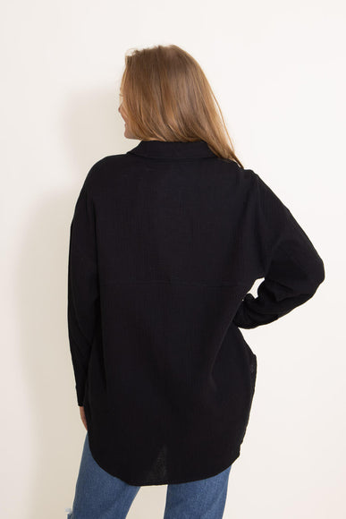 ACOA Clothing Oversized Boyfriend Shirt for Women in Black