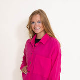ACOA Clothing Oversized Boyfriend Shirt for Women in Pink