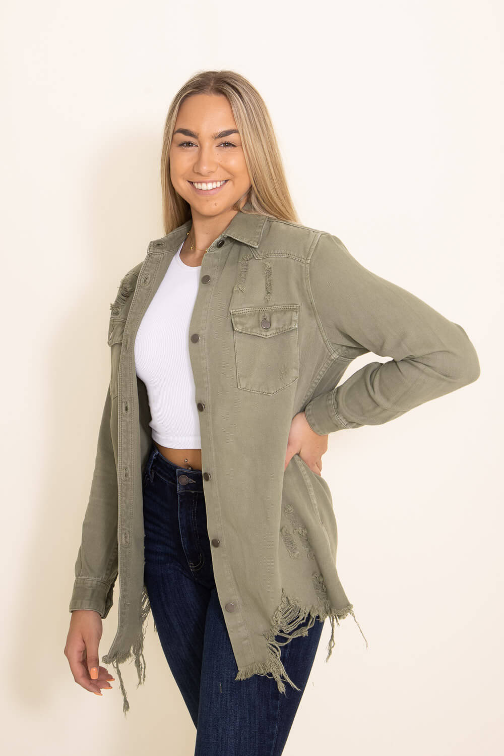 Sage green denim discount jacket