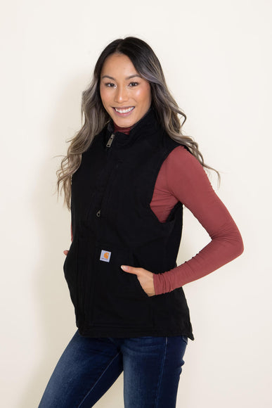 Carhartt Duck Sherpa Lined Vest for Women in Black