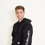 Carhartt Logo Sleeve Graphic Hoodie for Men in Black