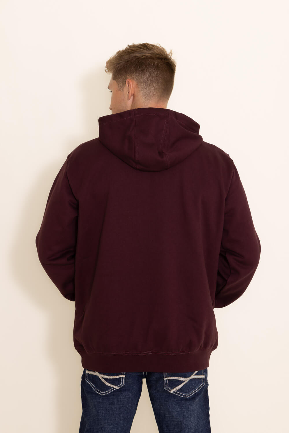 Carhartt Logo Sleeve Hoodie for Men in Port Maroon