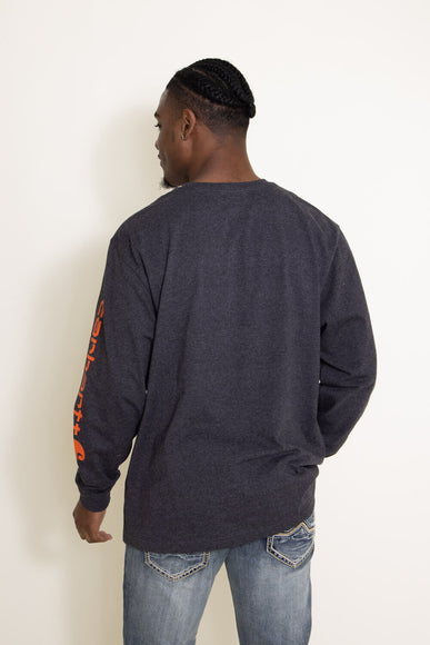 Carhartt Long Sleeve Logo Sleeve Graphic T-Shirt for Men in Carbon Heather