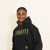 Carhartt Midweight Camo Logo Graphic Hoodie for Men in Black