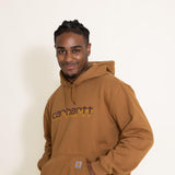 Carhartt Rain Defender Midweight Logo Hoodie for Men in Brown