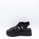 Soda Shoes Pullout Fisherman Lug Sandals for Women in Black 