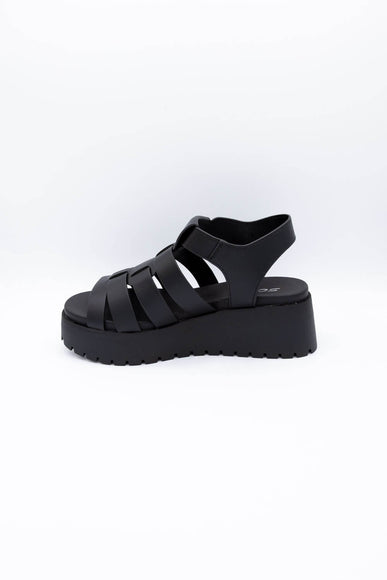 Soda Shoes Pullout Fisherman Lug Sandals for Women in Black 