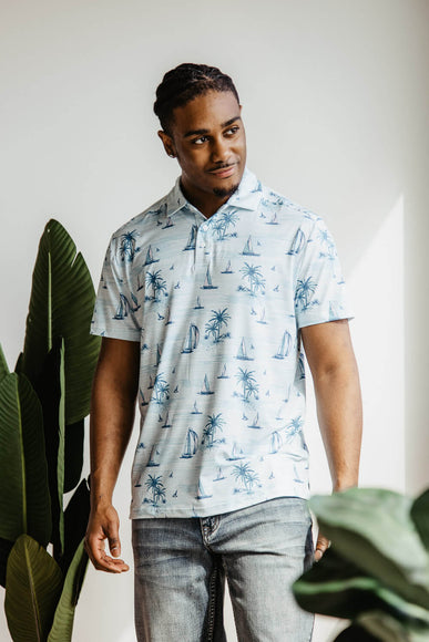 The Endless Summer Sail Boat Performance Polo for Men in Blue