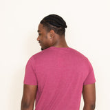 Basic Crewneck Tee for Men in Cranberry