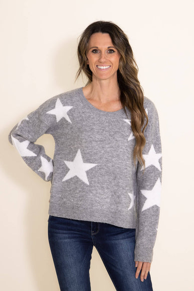 Miracle Clothing Star Sweater for Women in Grey