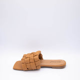 Pierre Dumas Tiba Woven Slide Sandals for Women in New Tan