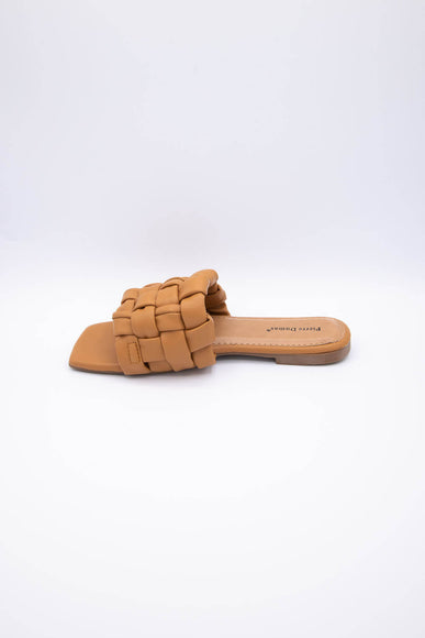 Pierre Dumas Tiba Woven Slide Sandals for Women in New Tan
