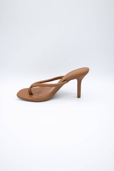 Qupid Shoes Isley Thong Heels for Women in Brown
