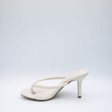 Qupid Shoes Isley Thong Heels for Women in Off White
