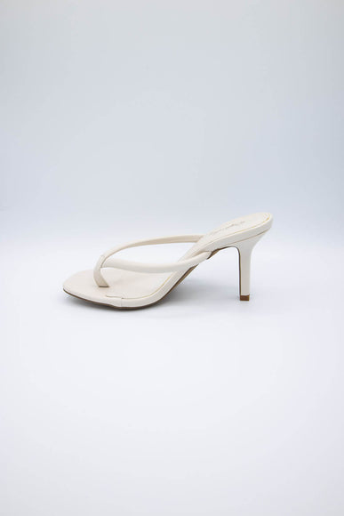 Qupid Shoes Isley Thong Heels for Women in Off White