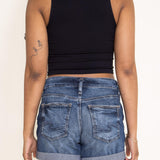 Silver Jeans Dark Wash Boyfriend Denim Shorts for Women