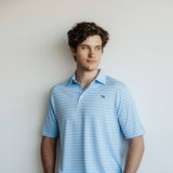 Simply Southern Performance Stripe Polo in Blue