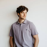 Simply Southern Stripe Polo for Men in Grey