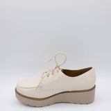 Soda Shoes Jimbo Lace Up Platform Loafers for Women in White