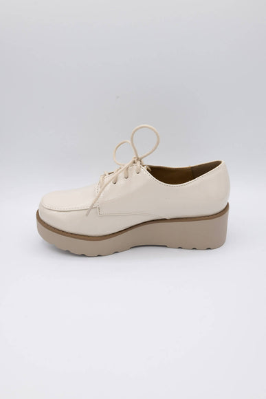 Soda Shoes Jimbo Lace Up Platform Loafers for Women in White