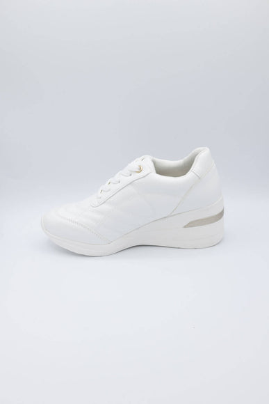 Soda Shoes Annie Wedged Sneakers for Women in White