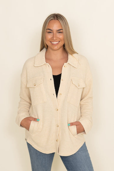 Thread & Supply Harlow Shacket for Women in Cream