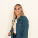 Thread & Supply Lewis Button Up Shirt for Women in Blue/Green
