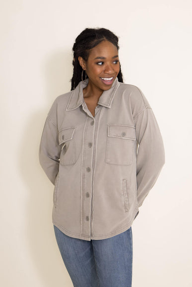 Thread & Supply Cyrus Shacket for Women in Moss Grey