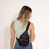 Unni Slim Front Pocket Sling Bag for Women in Black
