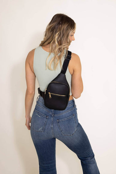 Unni Slim Front Pocket Sling Bag for Women in Black