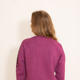 Carhartt Block Logo Crewneck Sweatshirt for Women in Beet Red