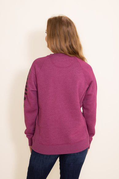 Carhartt Block Logo Crewneck Sweatshirt for Women in Beet Red