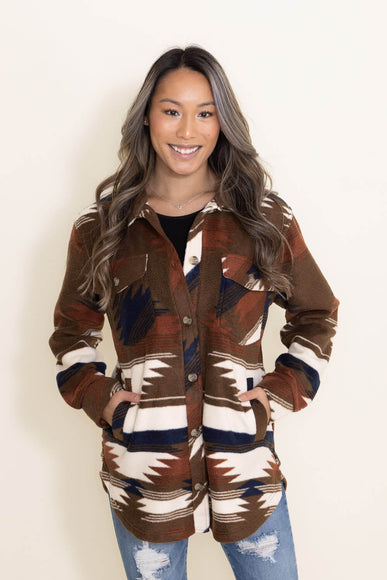 Thread & Supply Tullis Aztec Shacket for Women in Brown