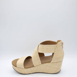 Yellow Box Bronwen Canvas Wedges for Women in Brown
