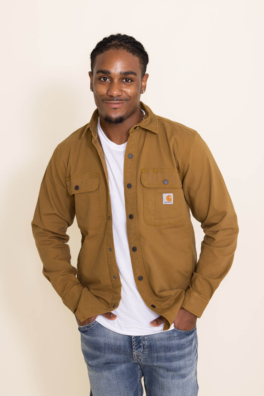 Carhartt Canvas Fleece Lined Shirt Jacket for Men in Brown