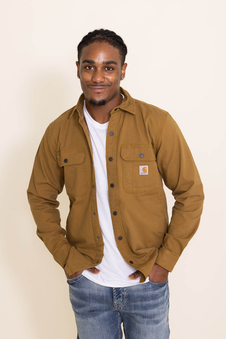 Carhartt Canvas Fleece Lined Shirt Jacket for Men in Brown | 105419-B3 ...