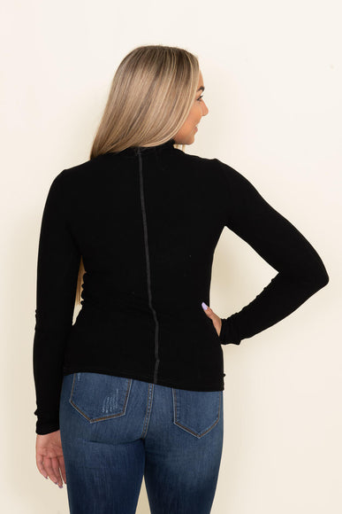 La Miel Julie Turtleneck Top for Women in Black