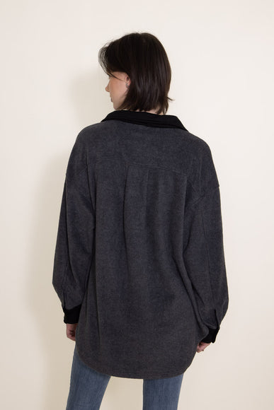 La Miel Sunset Fleece Shacket for Women in Black